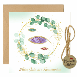 Thboxes Geldgeschenk Kommunion Verpackung, kommunionkarten mit Umschlag Coole Kommunion Geschenke für Mädchen Jungen Geschenk zur Erstkommunion Kommunionskarte in Fischform Angebot bei HelloDeals