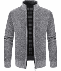 GLESTORE Strickjacke Herren Trachtenjacke Cardigan Fleecejacke Strickjacken für Herren Strickfleecejacke 3XL Hell Grau Angebot bei HelloDeals