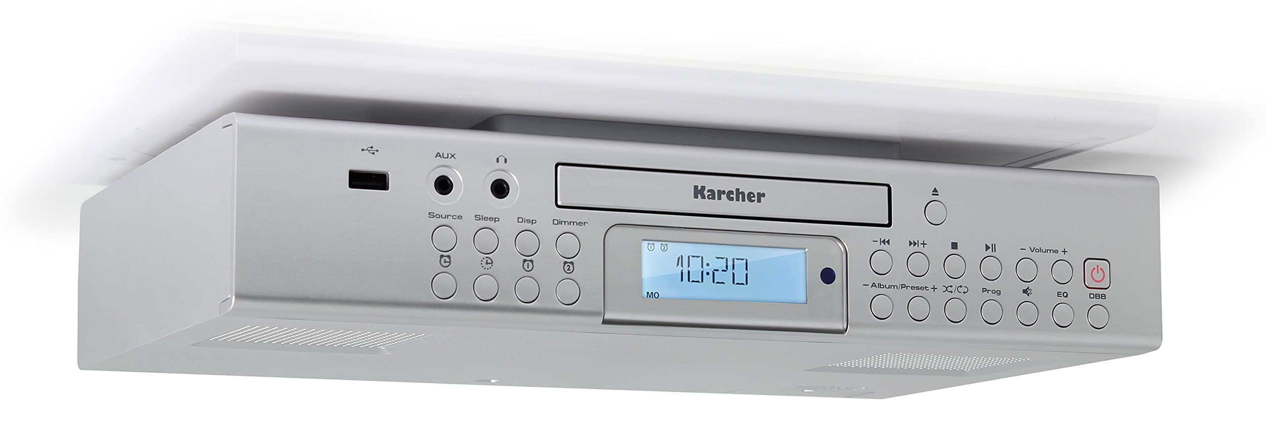 Karcher RA 2050 Unterbauradio (UKW-Radio, CD-Player, USB, USB-Charger, Countdown-Timer, Fernbedienung) silber silber CD Angebot bei HelloDeals