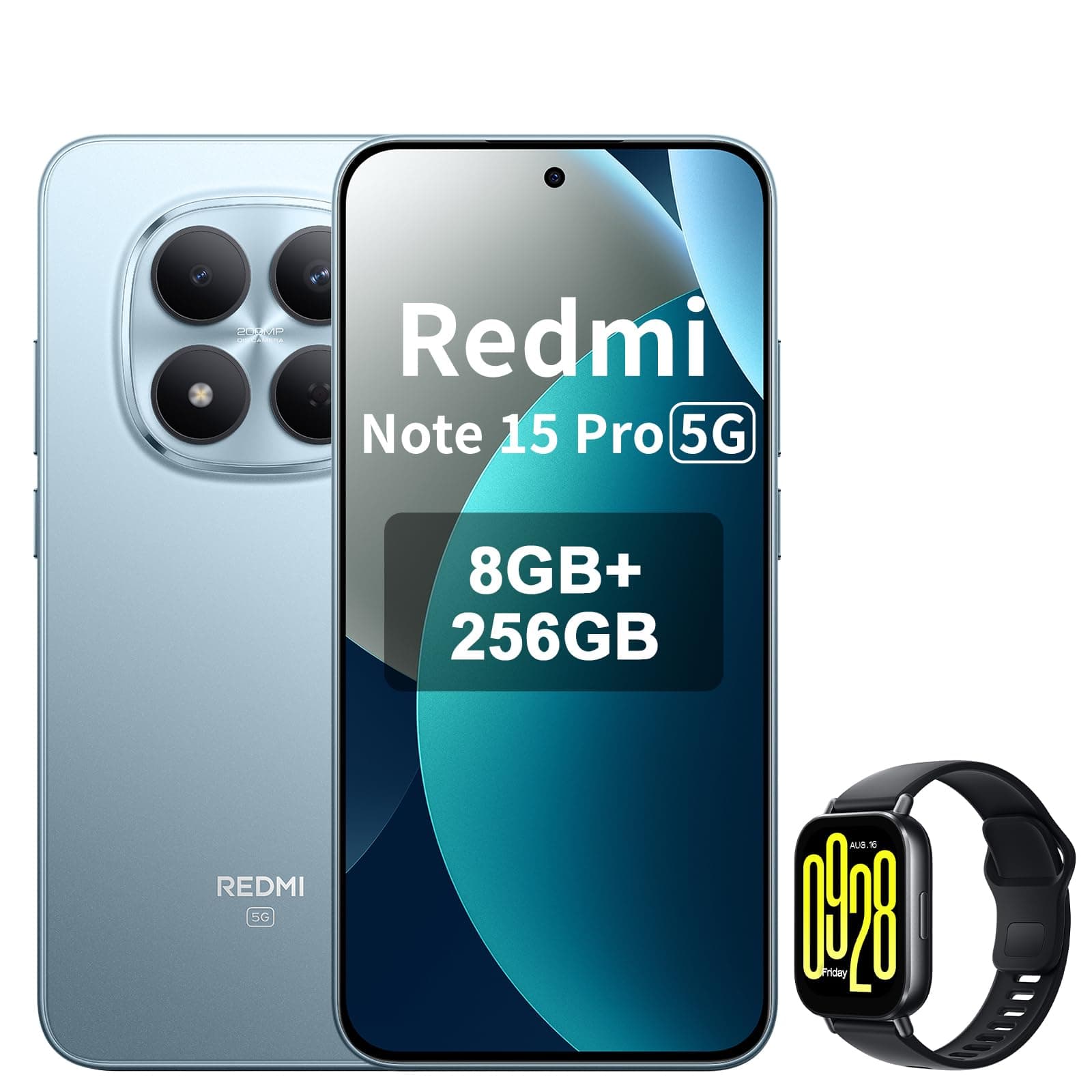 XIAOMI Redmi Note 15 Pro 5G Smartphone 8+256 GB – 6580-mAh-Akku, IP66/IP68 Staub- und Wasserschutz, Neue 200-MP-Kamera, 6,83" AMOLED-Display, Gletscherblau, Included Watch 5 Active 8+256GB Redmi Note 15 Pro 5G+Watch 5 Active Gletscherblau Angebot bei HelloDeals