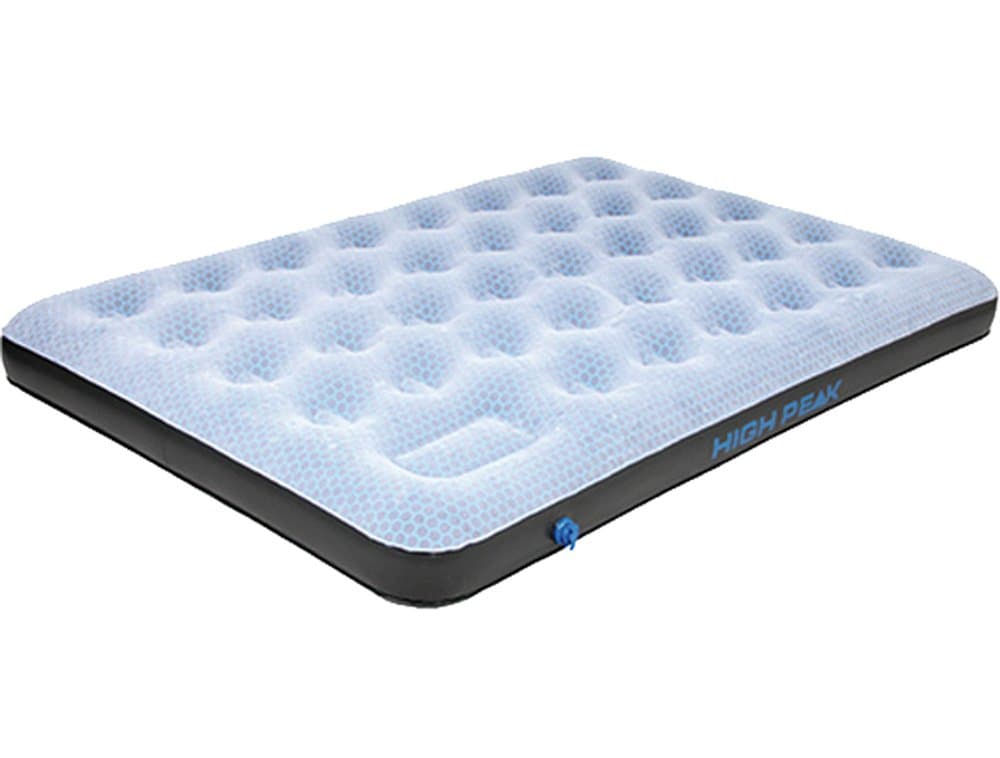 High Peak Unisex Double Comfort Plus Luftbett, mit integrierte Fußpumpe und Anti-Rutsch Funktion, atmungsaktiv, für Indoor und Outdoor, grau/blau/schwarz, XL Angebot bei HelloDeals