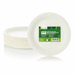 Vaily Pappteller rund 22,5 cm 100er Pack - Umweltfreundliche Einwegteller, Partyteller, Einweggeschirr für Grillfeste, Partys, Geburtstage und Picknick, Weiß 22,5 cm 100.0 Angebot bei HelloDeals
