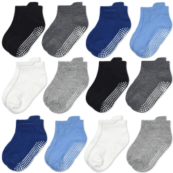 GRPSKCOS Stoppersocken Kinder 12 Paar Rutschsocken Socken Kinder ABS Socken Antirutschsocken für 6-12 Monate 1-7 Jahre Jungen Mädchen 1-3 Jahre #1 Jungen Multicolor-12 Paar Angebot bei HelloDeals