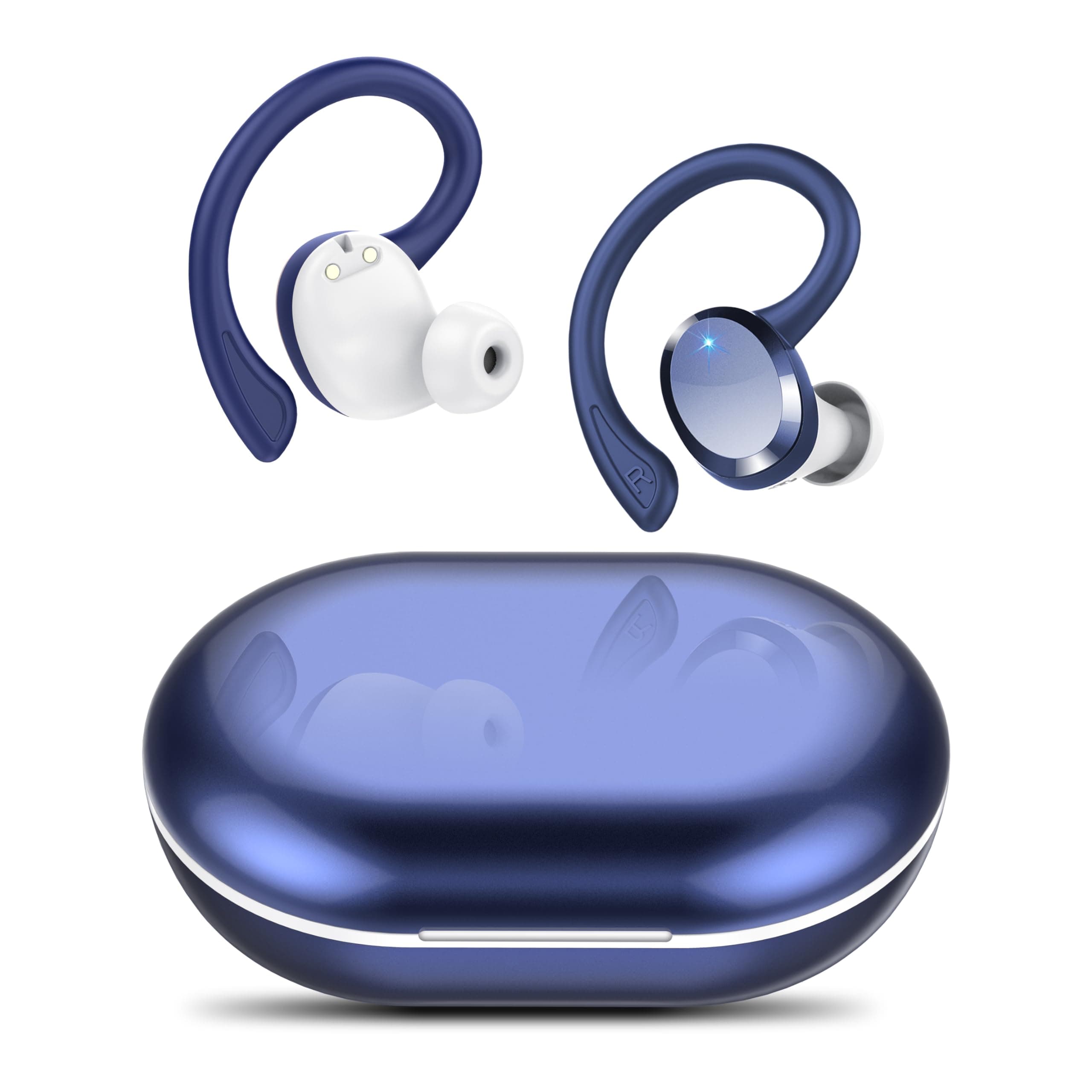 Bluetooth Kopfhörer Sport, 2026 in Ear Kopfhörer Kabellos Bluetooth 5.4 mit 4 HD Mikrofon, IPX7 Wasserdicht Headphones mit 54H Ladekoffer LED Anzeige,Tiefer Bass Ohrhörer für Arbeit und Studium Mattes Bla Angebot bei HelloDeals