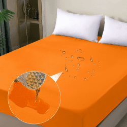 ohano Wasserdichter Matratzenschoner 160x200cm Spannbettlaken, Wasserdichter und Atmungsaktive Matratzenbezug, Inkontinenzauflage,Nässeschutz Bettlaken Spannbetttücher,für alle Jahreszeiten-Orange Orange 160×200cm Angebot bei HelloDeals