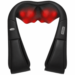 Nackenmassagegerät mit Heizfunktion - Elektrisches Shiatsu-Massagegerät, das perfekte Geschenk zur Linderung von Schulter- und Nackenschmerzen für Autofahrer im Home Office Grau Angebot bei HelloDeals