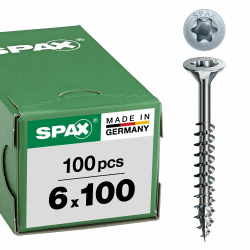 SPAX Schrauben mit T-STAR plus Senkkopf, Teilgewinde, Blank Verzinkt, 6,0 x 100 mm - 500 Stück M6 100 Stück Single Angebot bei HelloDeals