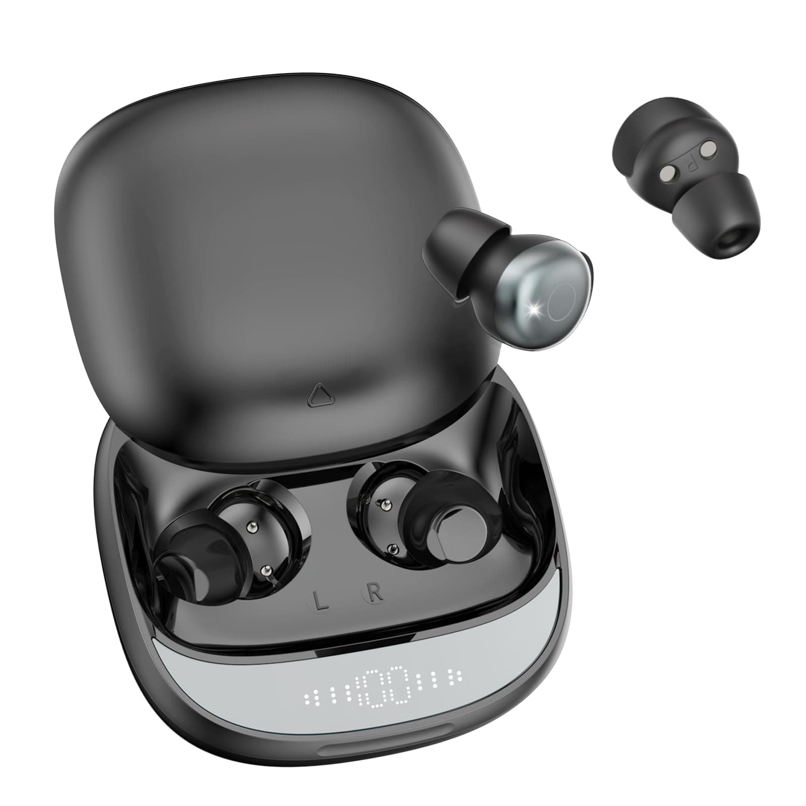 Bluetooth Kopfhörer Kabellos, Schlaf kopfhörer Seitenschläfer 2026, Schlafkopfhörer Bluetooth 5.4 mit White Noise, 6 EQ Sleep Earbuds, Mini Ohrhörer zum Schlafen 40Std, In Ear Kopfhörer LED Schwarz Angebot bei HelloDeals