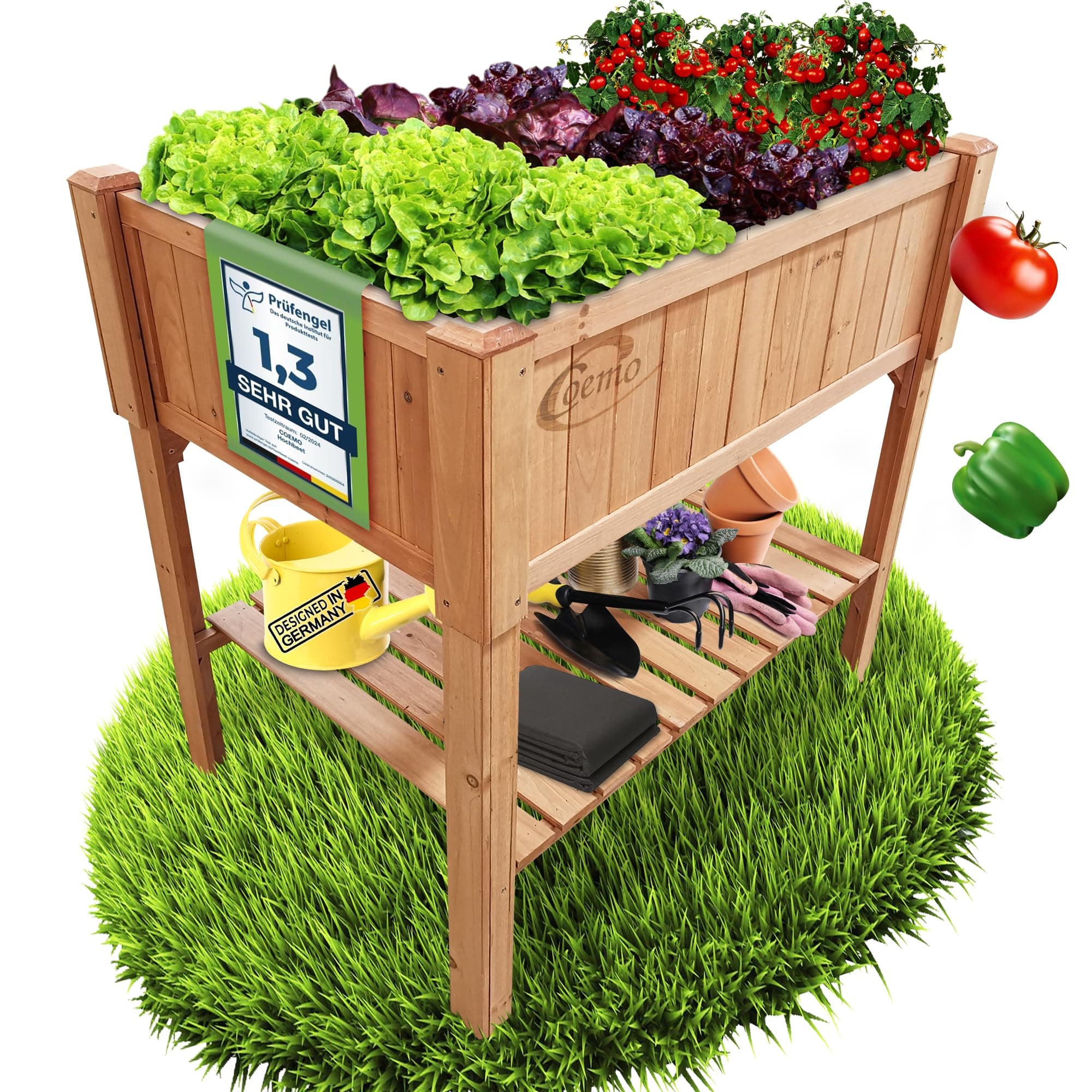 Hochbeet Holz 120 × 60 × 90 cm mit Ablageboden – Pflanztrog & Frühbeet für Balkon, Terrasse & Garten – Kräuterhochbeet mit Pflanzvlies – auch als Sichtschutz nutzbar 120 x 60 cm Hochbeet Angebot bei HelloDeals