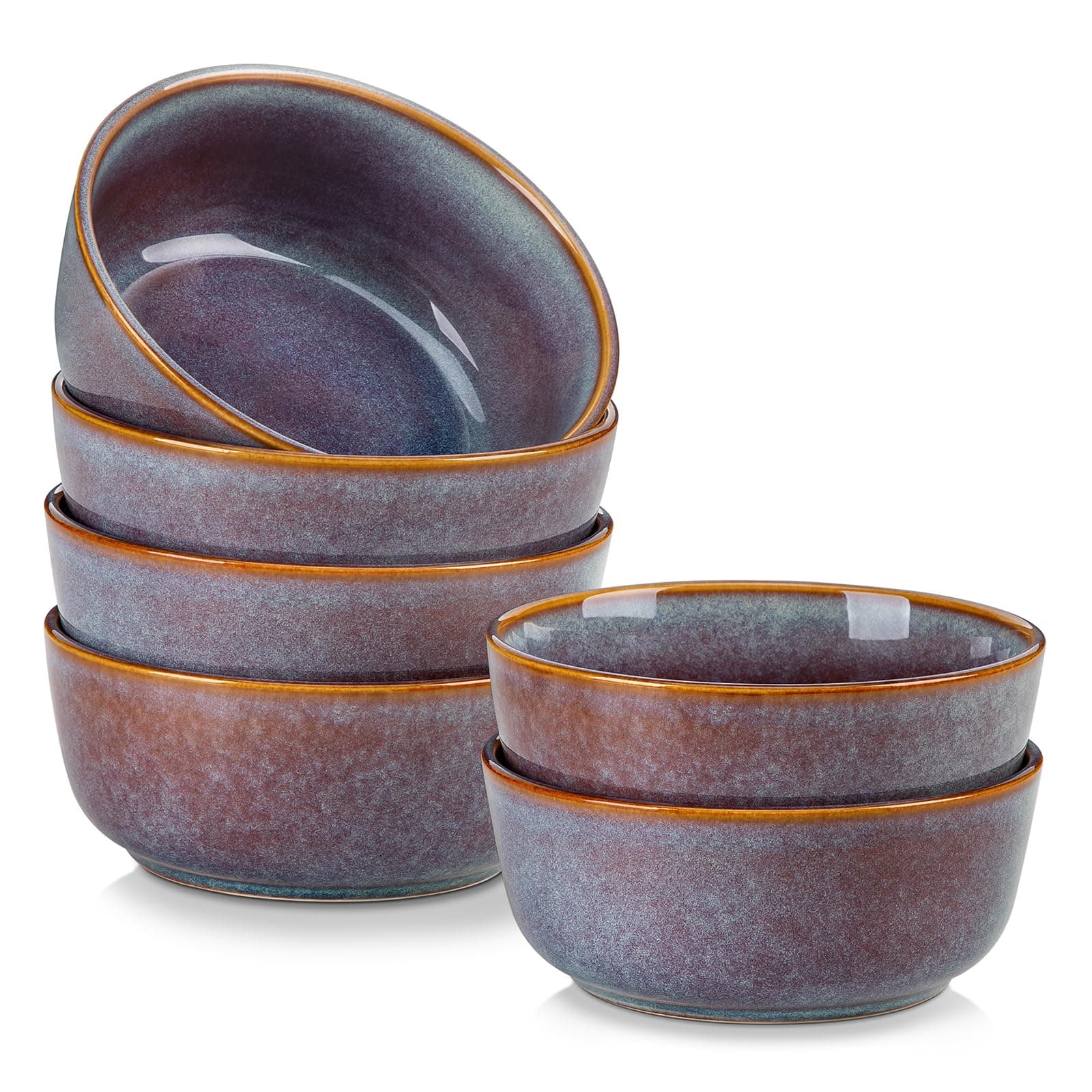 Müslischalen 6 Personen, vancasso PLAYA Schüssel 900ml, Schüssel Set aus Steingut, Servierschalen Φ16cm, Suppenschalen für Suppe Salat Lavendelblau Schüssel Set 6 Angebot bei HelloDeals