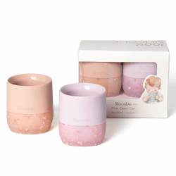 Moonkie Trinklernbecher, 2er-Pack Schnabeltasse Baby Silikon, Trinklernbecher ab 4 Monate, Kinderbecher BPA-frei, Trinkbecher Baby, Becher Kinder mit Kapazitätsmarkierungen, 2oz(Blush/Zartflieder) Angebot bei HelloDeals