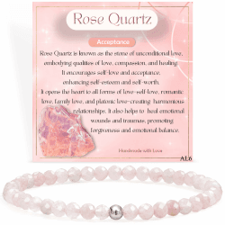 Farfume 4mm Edelstein Perlen Armband für Frauen, Kristall Silber 925 Naturstein Schmuck Elastisch Armbänder Damen, Chakra Spirituelle Charms Armbänder Valentinstag-Geschenke Rosenquarz (Stein der Akzeptanz) M(18.5-19 cm) Angebot bei HelloDeals
