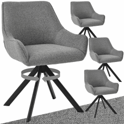 Esszimmerstühle Drehbar 4er Set mit Armlehne – 360°Drehbar Polsterstuhl Leinen Modern Drehstuhl Küchenstuhl mit Metallgestell und Rückenlehne für Esszimmer, Wohnzimmer, Büro, Hellgrau 4 Leinen-hellgrau 4er Angebot bei HelloDeals