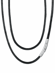 FaithHeart Lederkette Herren Damen Lederband 1,5/2/3MM Lederhalsband Ohne Anhänger Kunstleder Kette mit Verschluss Schwarz Leder Halskette 40CM-75CM wählbar Personalisierbares Lederband Schmuck D-3mm-Silber Verschluss 45.0 Zentimeter Angebot bei HelloDeals