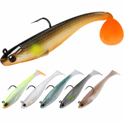TRUSCEND Gummifische Angelköder für Forelle Zander & Barsch, Kunstköder Angelausrüstung Gummiköder Angelsets Jigs Head mit BKK/VMC Haken, Angelgeschenke für Männer,Angelköder für Süß- und Salzwasser A2-9CM-12.6G Angebot bei HelloDeals