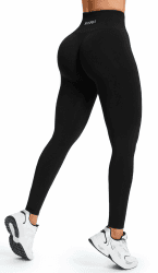 JOYSPELS Damen Scrunch Sport Leggings Seamless Sporthose Gym Leggins Push Up Yogahose M Schwarz Angebot bei HelloDeals