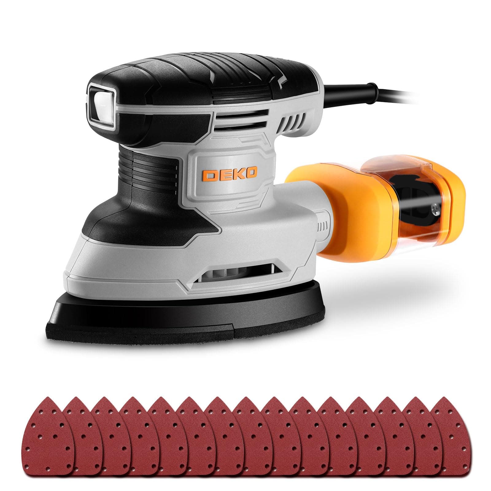 Schleifmaschine mit Absaugung für Holz Deltaschleifer: DEKOPRO Dreieckschleifer 13000 RPM 180W mit 15 Schleifpapier – Ideal für Schleifen,Polieren,Entfernen,Holzwerkstatt DIY Chwarzgrau Angebot bei HelloDeals