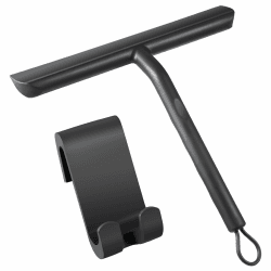 Vinabo Duschabzieher, Abdruckfrei Reinigender Duschabzieher Schwarz für Glastüren, Silikon mit Ständer-21cm, Dusch Abzieher Wischer für Dusche,Badezimmer,Spiegel,Glas-Reinigung,Fliesen Schwarz Schwarz Angebot bei HelloDeals