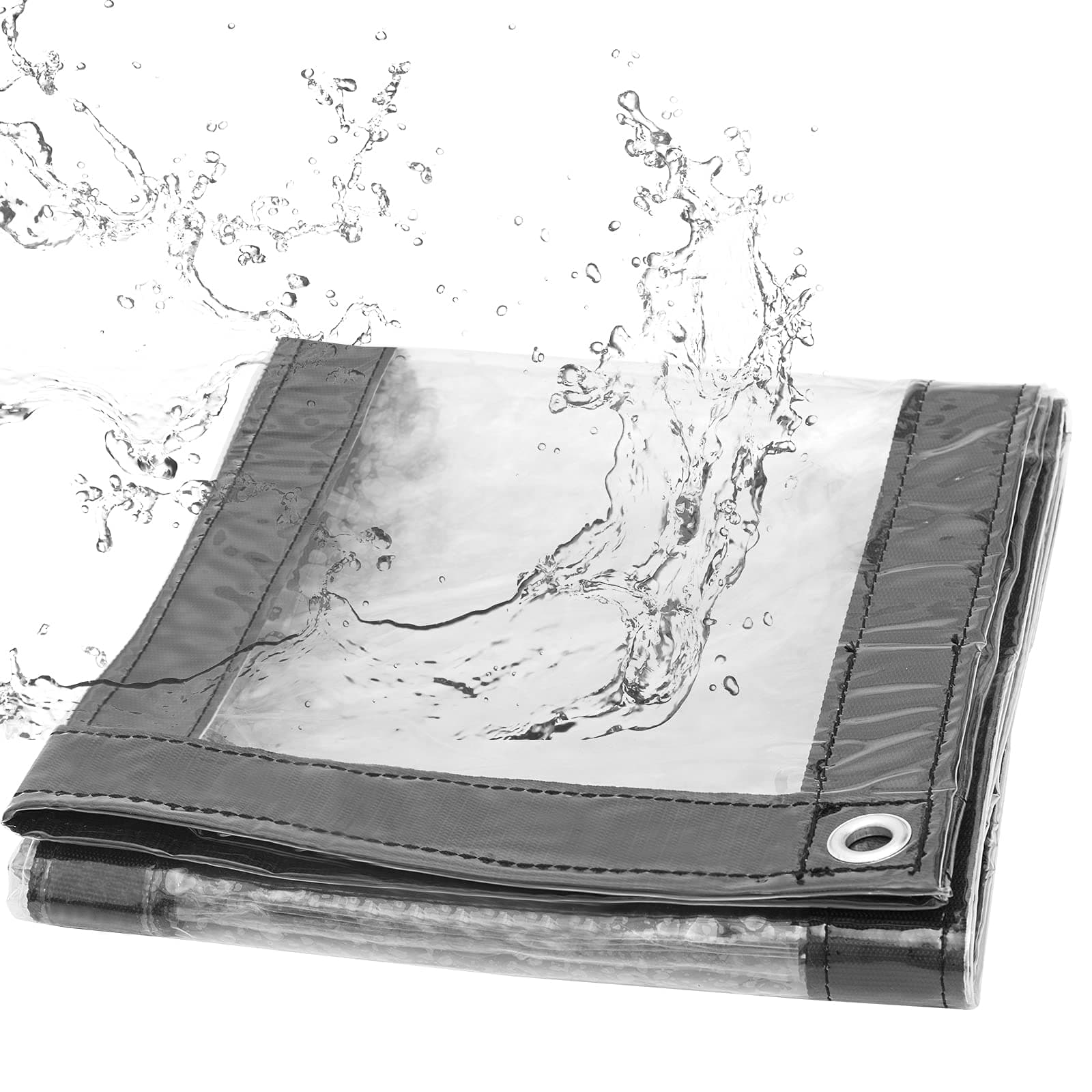 WOLTU Wasserdicht Transparent Plane mit Ösen, PVC Plane 380g/m² 3x3m, Abdeckplane mit Seil, Windschutz Regenschutz für Terrasse Pavillon Gewächshaus 3 x 3 m Angebot bei HelloDeals