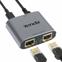 Tenda LAN Splitter 1 auf 2, Gigabit LAN Switch 2 Port Ethernet Splitter LAN Verteiler mit USB-Stromkabel (IGMP-Snooping, QoS, Aluminiumgehäuse, LAN Hub für Router, Computer, Drucker, TV)(SG103M) Angebot bei HelloDeals