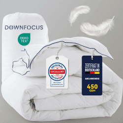Feder und Daunendecke 155x220cm - Oeko-Tex zertifizierte Bettdecke aus weichen Federn und Daunen - Allergiker Federbettdecke - RDS zertifizierte Ganzjahres Federbett Daunendecke - Duvet 155 x 220 cm Vierjahreszeiten-bettdecke-weiß Angebot bei HelloDeals