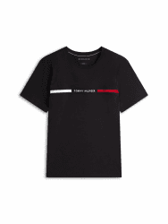 Tommy Hilfiger Herren T-Shirt Rundhalsausschnitt L Black (Black) Angebot bei HelloDeals