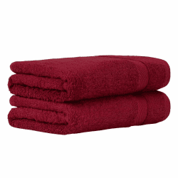 Handtücher Set 50x100 cm – Oeko-TEX Handtuch-Set aus 100% Baumwolle mit 600 g/m² – Frottiertücher mit Aufhängeschlaufe – flauschig & saugstark – Frottee Handtuchset – 2er Pack Rot Rot 50x100 cm (2er-Set) Angebot bei HelloDeals