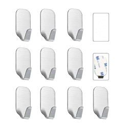 kleine Haken selbstklebend Edelstahl, Handtuchhaken ohne Bohren für Bad und Küche, starke Klebehaken für Wand 55mmX30mm Angebot bei HelloDeals