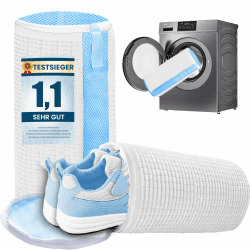 2pcs Schuhwaschbeutel, Waschmaschine Schuhwaschbeutel, Wiederverwendbar, 360-Grad-Reinigung, Unsichtbarer Auto-Lock-Reißverschluss, Geeignet für Alle Waschmaschinen und Schuhe Weiß 2pcs(Obere Öffnung) Angebot bei HelloDeals