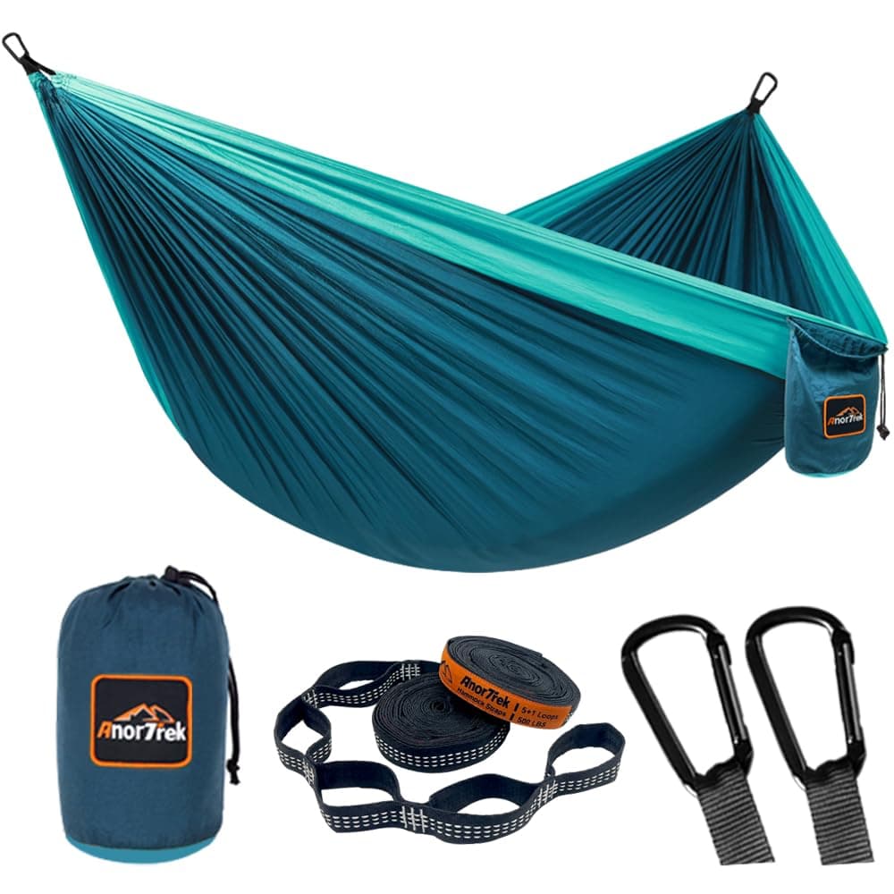 AnorTrek Camping Hängematte, superleichte tragbare Fallschirm Hängematte mit Zwei Baumgurten Einzel oder Doppel Nylon Reisebaum Hängematten… Blue&Dark Blue Blue&dark Blue 280 x 140 cm Angebot bei HelloDeals