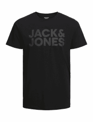 JACK & JONES Male T-Shirt Logo T-Shirt L Black/Fit:slim/Large Print/Black Angebot bei HelloDeals