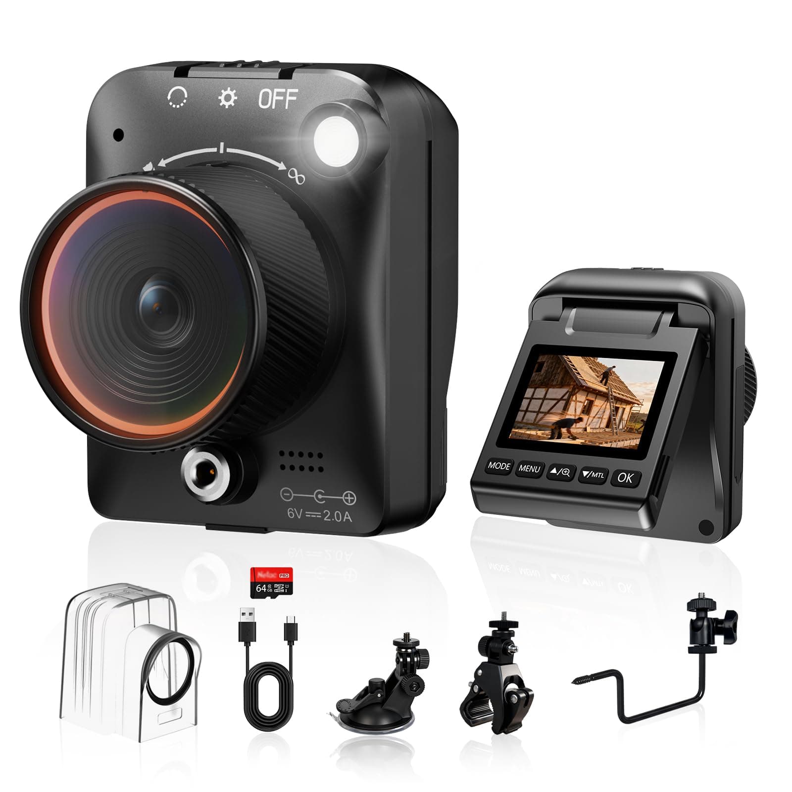 Zeitraffer Kamera 1296P 48MP Baustellenkamera, 6-Facher Digitalzoom 180 Tage Aufnahme Timelapse Camera mit LED-Licht, Time Lapse Kamera für Baustellen, Gartenarbeit, Pflanzen, Kochen (64GB-Karte) Angebot bei HelloDeals