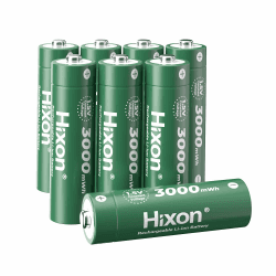 Hixon 8 Stücke Lithium AA Akku, Langlebiger Wiederaufladbarer 1,5V AA Batterien 3000mWh (1,5V 2000 mAh), Ladezyklen Bis zu 1600+ 8*AA Angebot bei HelloDeals