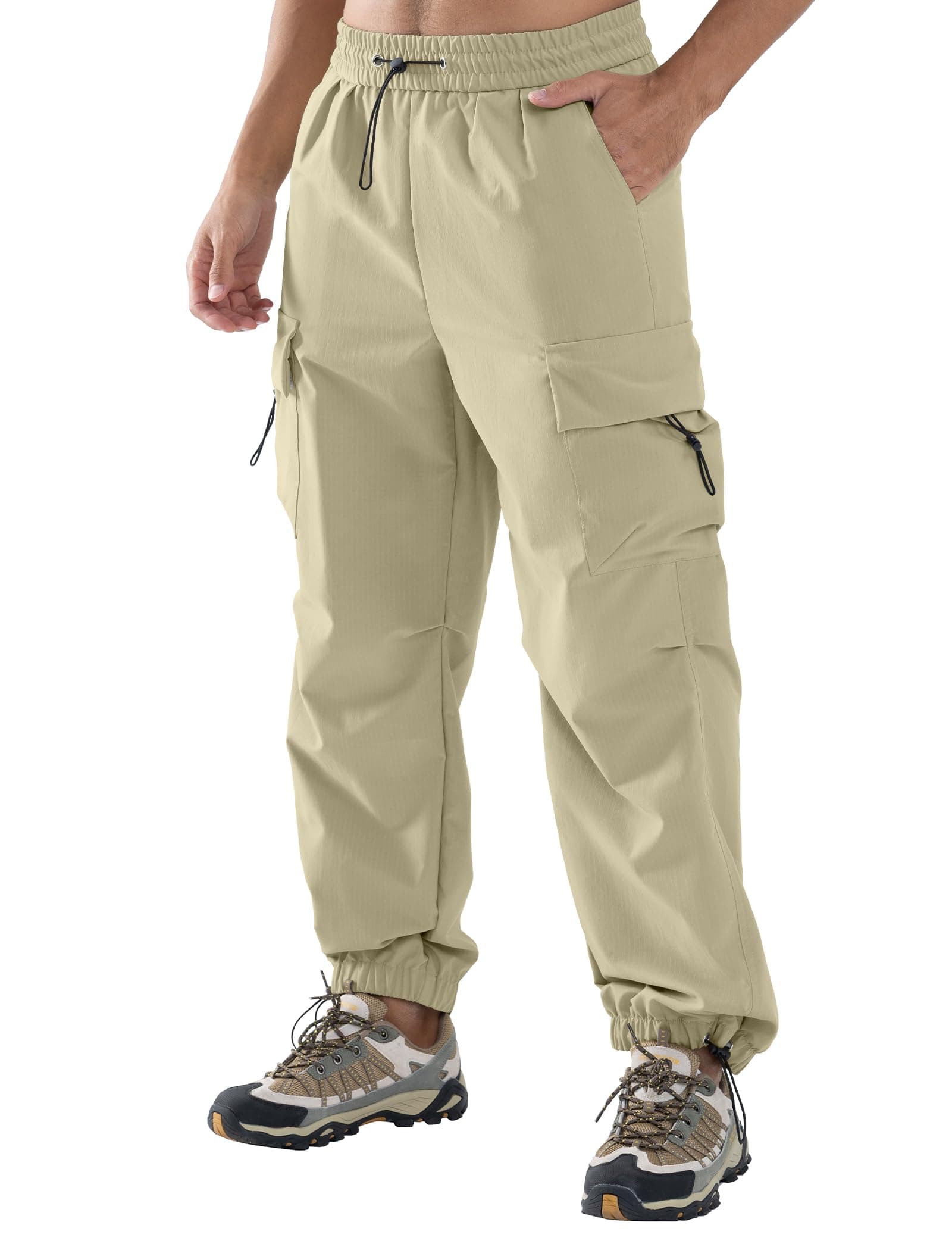 APTRO Cargohose Herren Weitbein Wasserabweisende Jogginghose Freizeit Outdoorhose mit 5 Taschen Khaki M Angebot bei HelloDeals