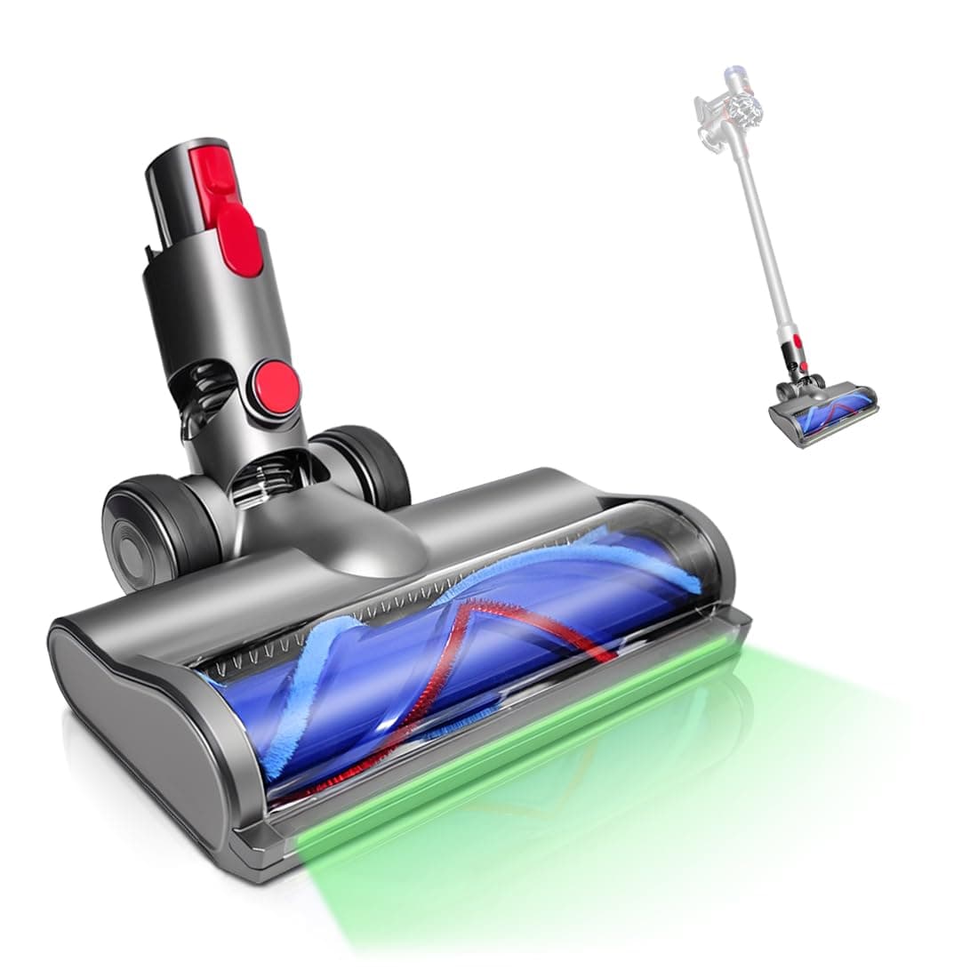 Bürste Ersatzteile mit Staubdetektionsfunktion kompatibel für Dyson Staubsauger V7, V8, V10, V11, V15, SV10, SV11, SV16, Zubehör, Bodendüse, Turbobürste für Teppiche und Harte Böden Harte Bürste Angebot bei HelloDeals