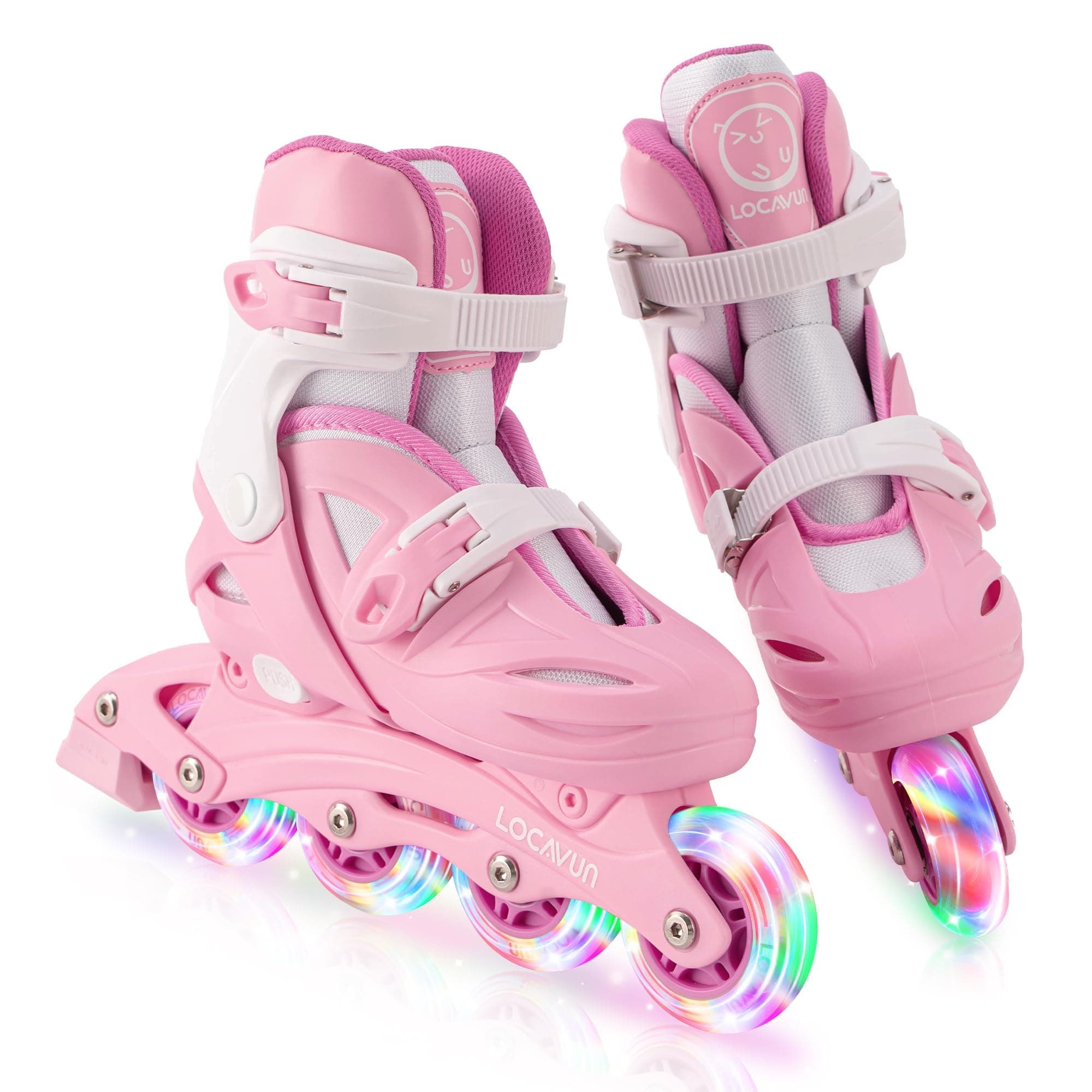 Inliner Kinder 4 Größen Verstellbare Inline Skates für Mädchen Größe 26-29 29-34 30-35 Inlineskates mit 82A PU Rollen Rollerskates L: 36-40 EU rosa Angebot bei HelloDeals