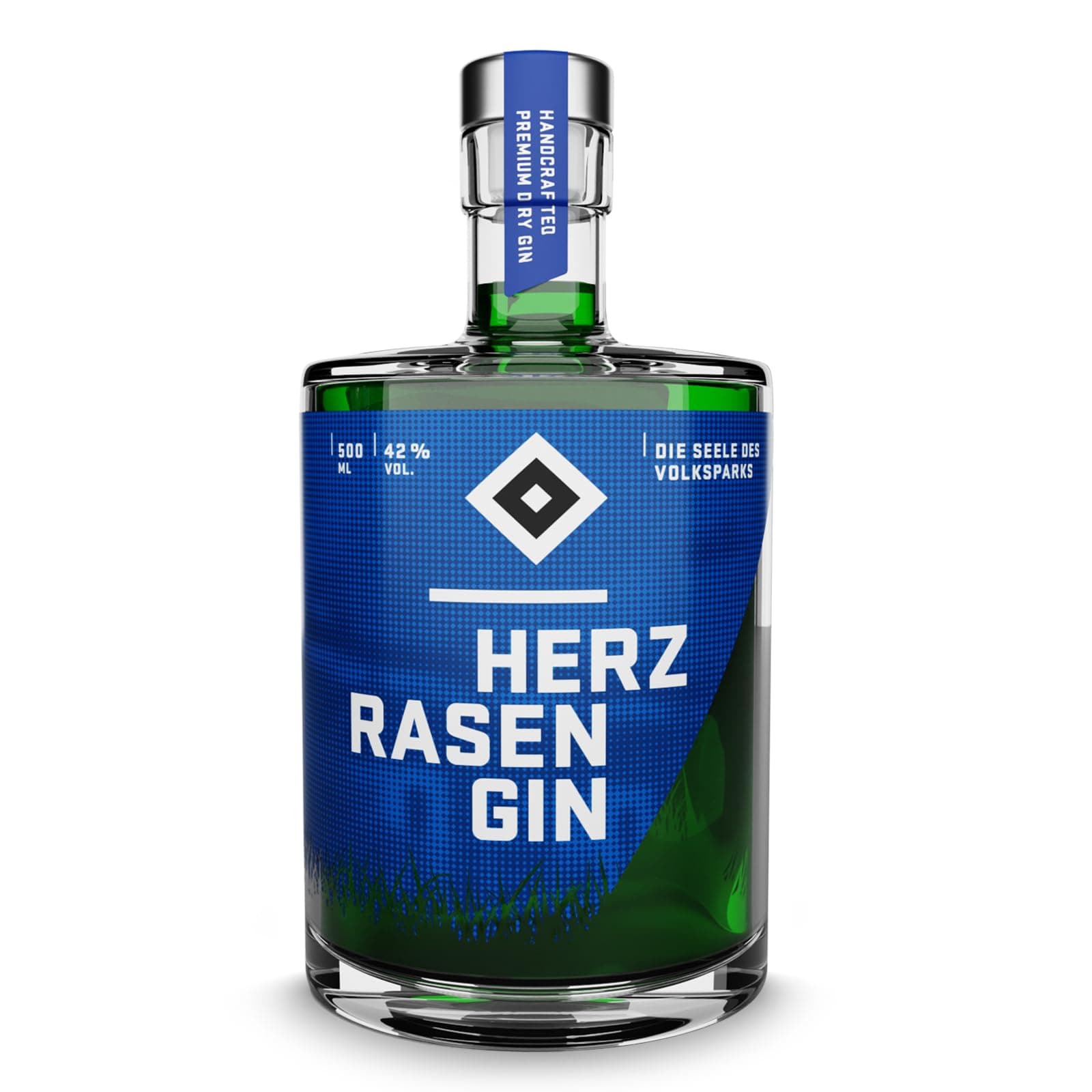 HERZRASEN 0,5L Dry Gin HSV Edition würzig & zitronig frisch - Veganer 42% Vol. Grüner Gin für HSV- und Hamburg Fans - Hochwertig 0.5 l Angebot bei HelloDeals