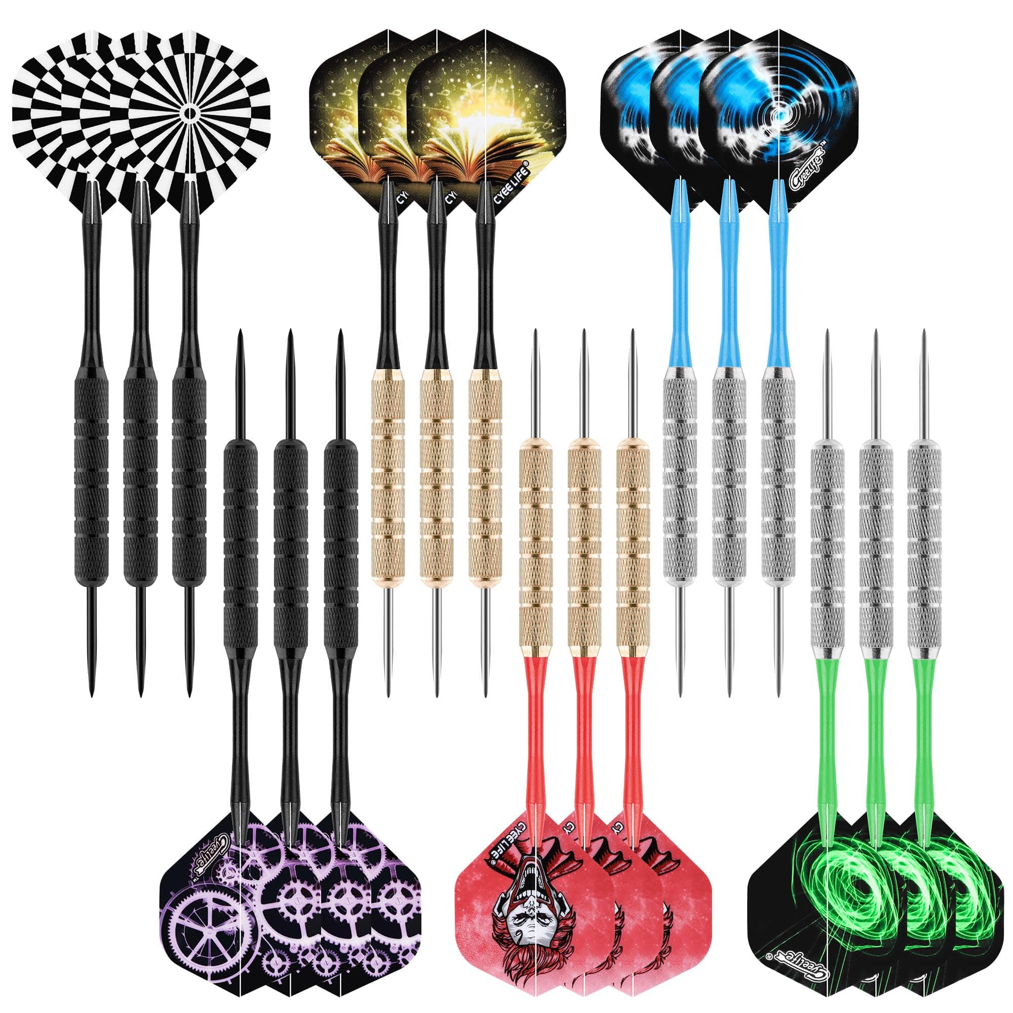 CyeeLife Dartpfeile mit Metallspitze,18 Stück Profi Steeldarts,Steel Darts Set mit Schaft und Flights,für Anfänger Und Hobbyisten Angebot bei HelloDeals