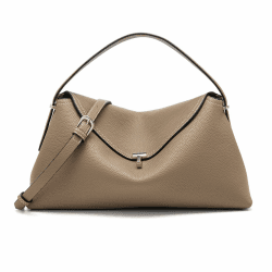 Umhängetasche aus Leder für Damen, mehrere Fächer für Alltag und Reisen Grau Angebot bei HelloDeals