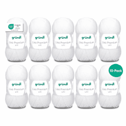 Gründl Wolle Lisa Premium uni - Garn zum Stricken - Strickgarn - Häkelgarn - Weich und hautfreundlich - 100% Polyacryl 10 Knäuel 50 g / 133 m - Nadelstärke 3,5-4,5 - Weiß Angebot bei HelloDeals