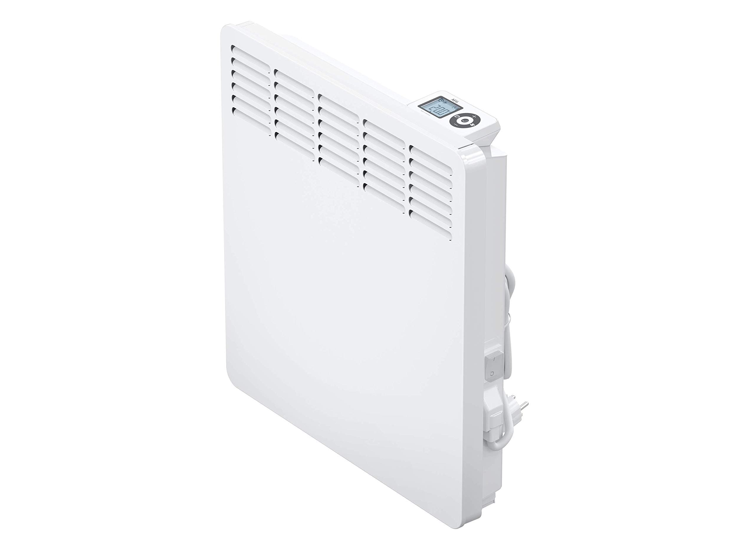 AEG Haustechnik Wandkonvektor WKL 1005 für ca. 10 m², Heizung 1000 W, 5-30 °C, wandhängend, LC-Display, Wochentimer, Metall, Ökodesign 2018, 236533 Weiß für ca. 10 m² Metallgehäuse ohne 120-Min.-Timer Angebot bei HelloDeals