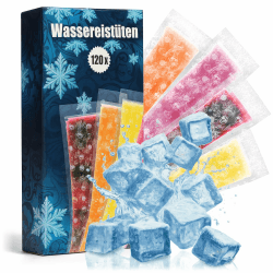 COM-FOUR® 120x Wassereistüten - Mini-Gefrierbeutel - Eisform für hausgemachtes Wassereis - Stangenwassereis-Tüte mit Zipverschluss (120 Stück - Wassereistüte transparent) Angebot bei HelloDeals