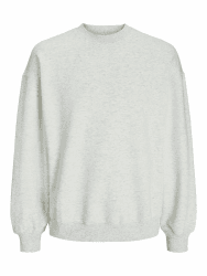 JACK & JONES Male Sweatshirt Einfarbig Sweatshirt S White Melange Angebot bei HelloDeals