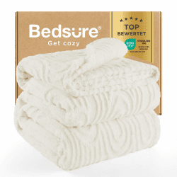 BEDSURE Kuscheldecke Flauschig Decke Fleecedecke – Weiche Warme Grobe Korddecke Gemütlicher Sofadecke XXL, Kuscheldecke Große, Kokosnuss-Milch, 240 x 220 cm 03-creme 220 x 240 cm Angebot bei HelloDeals