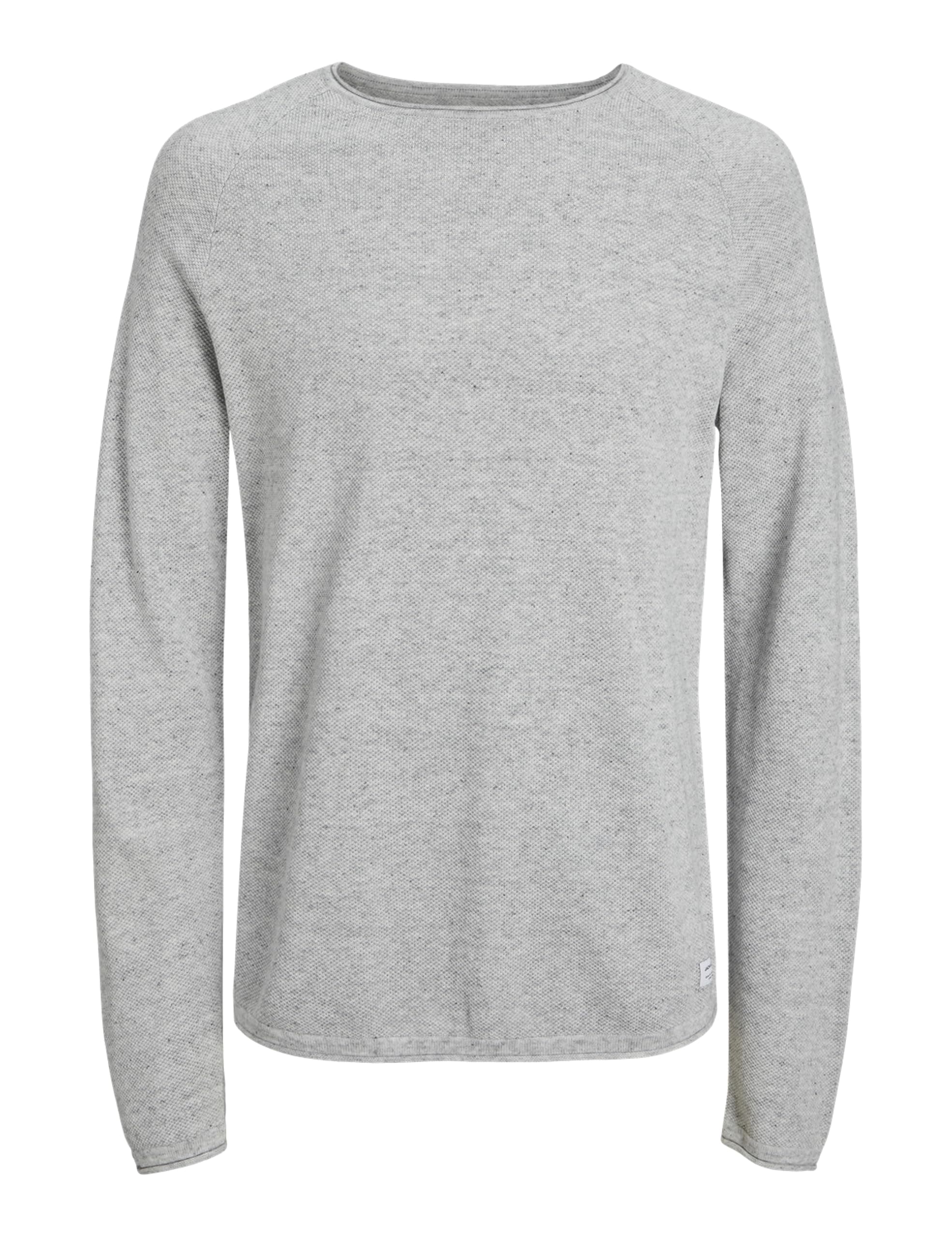 JACK & JONES Herren Strickpullover Rundhals Basic Langarm Sweater Baumwolle Shirt JJEHILL XL Light Grey Melange Angebot bei HelloDeals