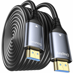 8K HDMI Glasfaserkabel 15M, HDMI 2.1 Kabel 48Gbps Ultra High Speed,In Wall CL3 Rated,AOC 8K@60Hz,4K@120Hz/144Hz Dynamic HDR eARC Dolby HDCP2.2 Kompatibel mit PS5,Xbox SeriesX,PC,TV Schwarz 15M Angebot bei HelloDeals