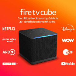 Zertifiziert und generalüberholt Amazon Fire TV Cube | Streaming-Mediaplayer mit Sprachsteuerung mit Alexa, Wi-Fi 6E, 4K Ultra HD Angebot bei HelloDeals