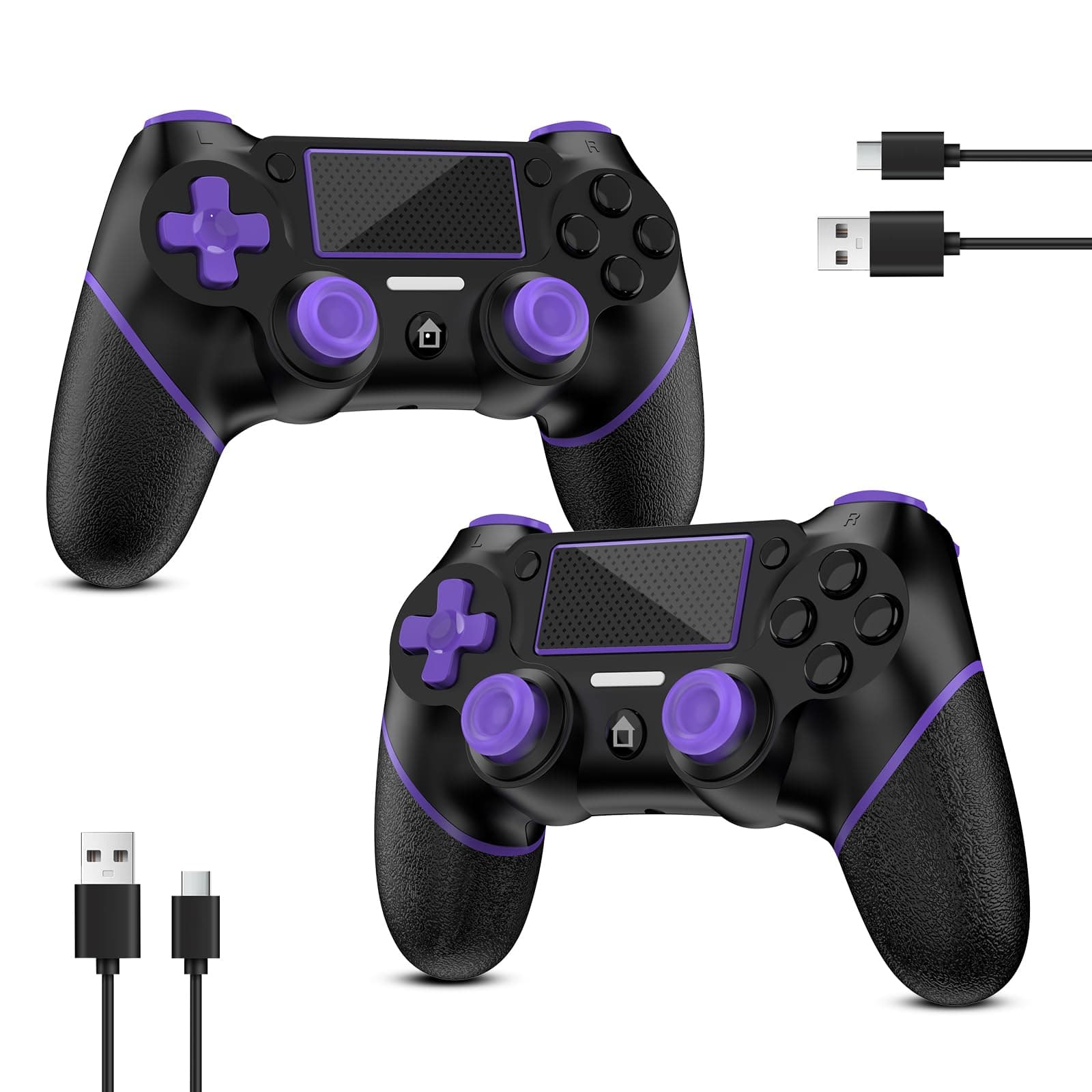 Reddening für 2 Stück PS4 Controller，Controller PS4 für PS4/Pro/Slim/PC，Gamepad Joystick mit Turbo/Zurück Taste/Dual Vibration/6-Achsen Gyro Sensor/Touchpanel Angebot bei HelloDeals
