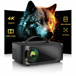 Beamer 4k Heimkino【800+Offizielle Apps&Dolby Audio】 15000 ANSI KI Fokus ONOAYO HDR10 Projektor WiFi 6 Bluetooth 5.4 Smart mini Beamer Geeignet für Filmabende, Partys und die Fußball-Weltmeisterschaft Tinten-Schwarz Angebot bei HelloDeals