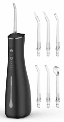 Munddusche Kabellos Elektrisch Zahnreiniger 4 Modi 4 Düsen Munddusche IPX7 Wasserdicht für Reise and Zuhause 05 Schwarz Angebot bei HelloDeals